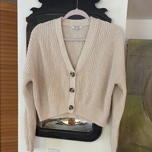 Madewell Women's Cream Cardigan Sweater